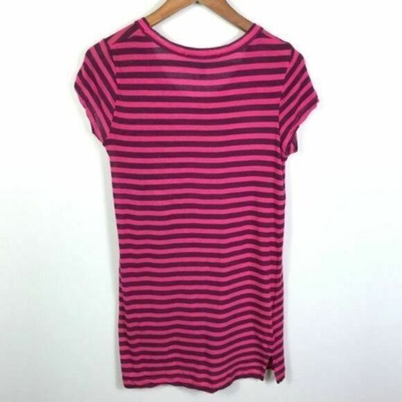 BCBGMaxazria Womens Tunic Top Size XS Striped Begonia Stretch Casual Shirt - Picture 6 of 7
